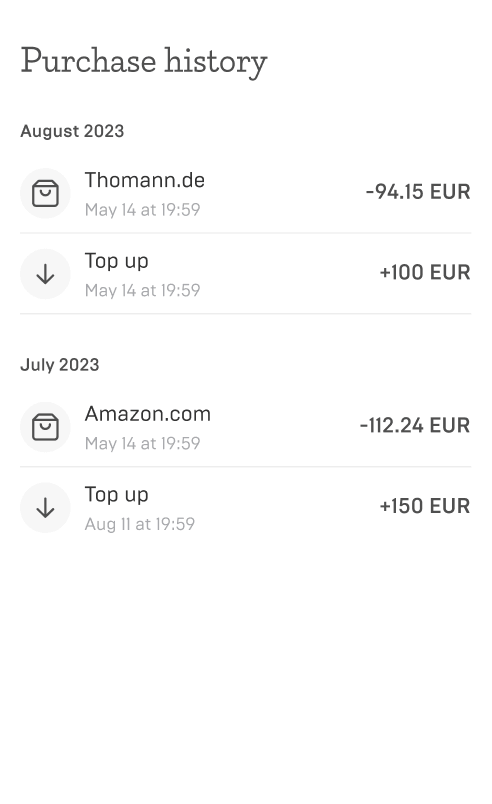 Initial purchase history state